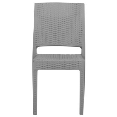 Beliani Minimalist Stackable Garden Dining Chairs Set Of 2 In Grey - Stackable, Weather-Resistant, No Assembly Required - image 1