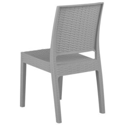 Beliani Minimalist Stackable Garden Dining Chairs Set Of 2 In Grey - Stackable, Weather-Resistant, No Assembly Required - thumbnail 6