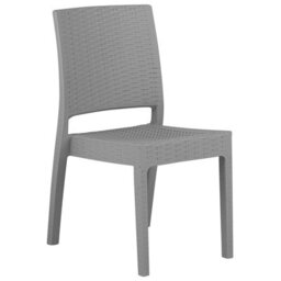 Beliani Minimalist Stackable Garden Dining Chairs Set Of 2 In Grey - Stackable, Weather-Resistant, No Assembly Required - thumbnail 4