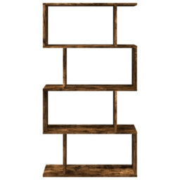 Berkfield Room Divider Bookcase 4-Tier Smoked Oak 70X24X129 Cm Engineered Wood - thumbnail 5