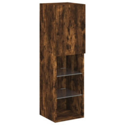Berkfield Tv Cabinets With Led Lights 2 Pcs Smoked Oak 30.5X30X102 Cm - thumbnail 7
