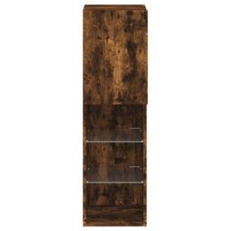 Berkfield Tv Cabinets With Led Lights 2 Pcs Smoked Oak 30.5X30X102 Cm - thumbnail 9