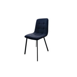 Interior Emporium Set Of 2 Ava Design Velvet Dining Chairs With Sturdy Metal Legs ( Black ) - thumbnail 3