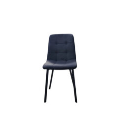 Interior Emporium Set Of 2 Ava Design Velvet Dining Chairs With Sturdy Metal Legs ( Black ) - thumbnail 4