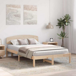 Berkfield Versatile Bed Frame With Headboard 120X190 Cm Solid Wood Pine - thumbnail 4