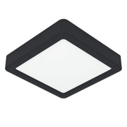 Eglo Led Ceiling Light Fitting Fueva 6, Square Lamp, Flush Fixture, Plastic In Black And White, Lighting Warm White-Cold 15 X 15