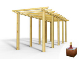Edecks Heavy Duty Royal Walkway Wooden Garden Pergola (W 2400mm X D 7200mm) With Steel Spikes (2.7M) - thumbnail 4