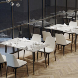 Fativo Stunning High Gloss 4-6 Seater Sintered Stone Marble Dining Table Kitchen Dinette Table House, Beige - thumbnail 9