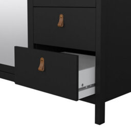 Furniture To Go Barcelona  Wardrobe With 2 Doors + 1 Mirror Door + 2 Drawers Matt Black - thumbnail 8