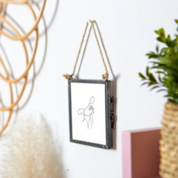 "Nicola Spring Hanging Metal Photo Frame - 4"" X 4"" - Black - Picture Frame Wall Mounted Frame With Rope" - thumbnail 7