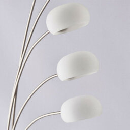 5 Light Floor Lamp Nickel & Glass Tall Standing Curved Multi Arm Living Room - thumbnail 4