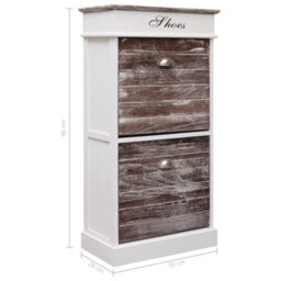 Berkfield Durable Shoe Cabinet Brown 50X28X98 Cm Paulownia Wood - thumbnail 8