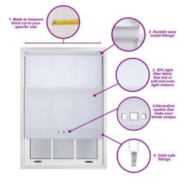Chrome Triple Square Eyelet Daylight Roller Blind - (W)60Cm X (L)210Cm Aubergine Blind From Furnished - thumbnail 8