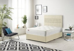 Somnior Beds Somnior Galaxy Linen Beige 5Ft Memory Foam Divan Bed With 2 Drawers, Mattress & Headboard - King - thumbnail 2
