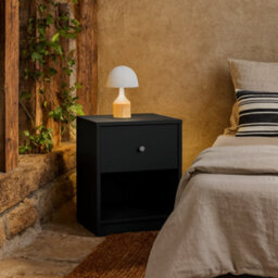 Wyld Haus Tainan Black Bedside Table 1 Drawer 1 Shelf - thumbnail 1