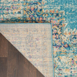 Light Blue Floral Luxurious Traditional Persian Dining Room Rug-160Cm X 221Cm - thumbnail 6