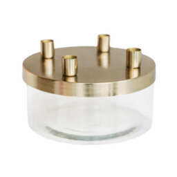 Ivyline Metal Candle Holder With Glass Bowl Gold H9Cm D20Cm - thumbnail 2