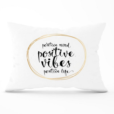 Warren Reed Designer Positive Mind, Vibes, Life Cushions 33Cm X 48Cm