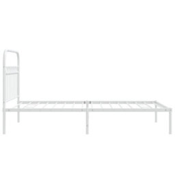 Berkfield Metal Bed Frame Without Mattress With Headboard White 100X190Cm - thumbnail 5