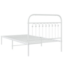 Berkfield Metal Bed Frame Without Mattress With Headboard White 100X190Cm - thumbnail 6