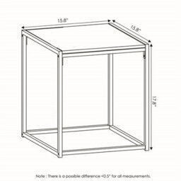 Walplus Camnus Modern Living End Table, French Oak Grey Wood Effect Finish - thumbnail 2
