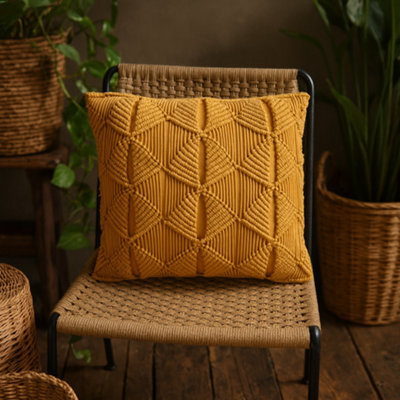 Wyld Haus Set Of 2 Rochefort Mustard Handwoven Cushion Covers - image 1