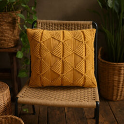 Wyld Haus Set Of 2 Rochefort Mustard Handwoven Cushion Covers - thumbnail 1