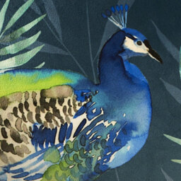Soirée Peacock Jungle Velvet Teal Filled Cushion - thumbnail 5