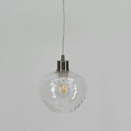 First Choice Lighting Set Of 2 Bradson - Clear Swirl Glass With Satin Nickel Pendant Fitting - thumbnail 6