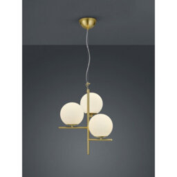 Luminosa Lighting Luminosa Pure Modern 3 Light Multi Arm Pendant Ceiling Light Brass Matt - Uk Stock - thumbnail 2