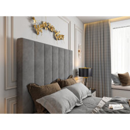 Vogue Upholstered Soft Velvet Line  Grey Tv Bespoke Bed Frame - thumbnail 3