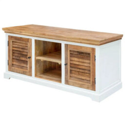"Wyld Haus Alington White And Natural Solid Mango Wood Tv Cabinet For Tvs Up To 57""" - thumbnail 6