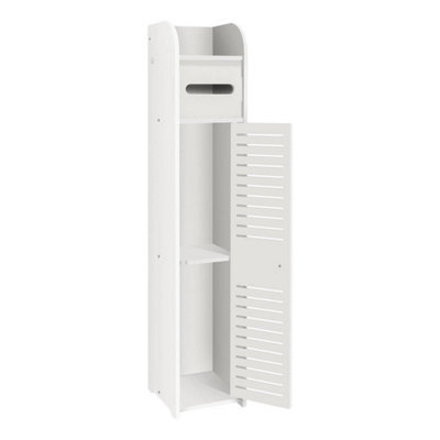 Small Bathroom Storage Corner Floor Cabinet With Doors And Shelves Narrowcabinet - image 1