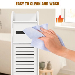Small Bathroom Storage Corner Floor Cabinet With Doors And Shelves Narrowcabinet - thumbnail 6