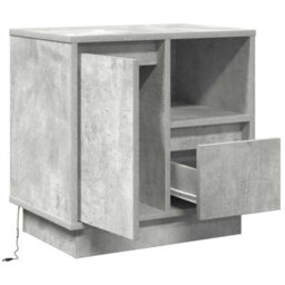 Berkfield Bedside Cabinets With Led 2 Pcs Concrete Grey 50X34.5X50 Cm - thumbnail 7