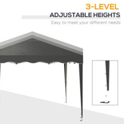Outsunny 3X3(M) Pop Up Gazebo Marquee Tent For Garden W/ Carry Bag Grey - thumbnail 4