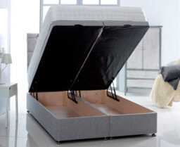 Comfy Deluxe 2Ft6 Small Single Grey Chenille   Foot Lift Ottoman Bed With Headboard & Mattress - thumbnail 2