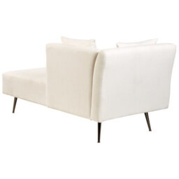 Beliani Left-Hand Chaise Longue Riom Fabric White - thumbnail 6