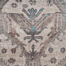 Loomed Beige Grey Traditional Bordered Medallion Washable Living Room Area Rug 80Cm X 150Cm - thumbnail 6