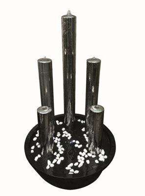 Outdoor Living UK Solar Foshan Stainless Steel Modern Metal Water Feature With Cover