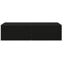 Berkfield Wall Shelf With Drawers Black 60X26.5X15 Cm Engineered Wood - thumbnail 4