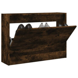 Berkfield Shoe Cabinet Smoked Oak 80X21X57 Cm Engineered Wood - thumbnail 1