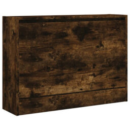 Berkfield Shoe Cabinet Smoked Oak 80X21X57 Cm Engineered Wood - thumbnail 4