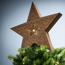 Christmas Tree World Brown Battery-Powered Star Tree Topper - Star Scene