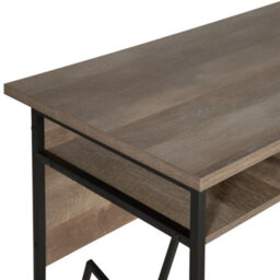 Beliani Office Desk Dark Brown Laminate Top With Black Metal Frame 120 X 60 Cm, 3 Storage Compartments - thumbnail 7