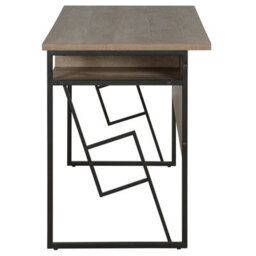Beliani Office Desk Dark Brown Laminate Top With Black Metal Frame 120 X 60 Cm, 3 Storage Compartments - thumbnail 5
