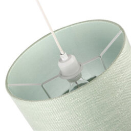 Happy Homewares Designer Bobbled And Textured Linen Lamp Shade In Emerald Mint Green - thumbnail 3