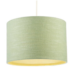 Happy Homewares Designer Bobbled And Textured Linen Lamp Shade In Emerald Mint Green - thumbnail 2