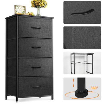 Grey 4 Drawer Fabric Chest Of Drawers - image 1