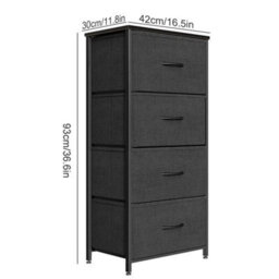 Grey 4 Drawer Fabric Chest Of Drawers - thumbnail 2